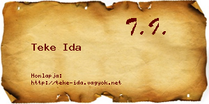 Teke Ida névjegykártya